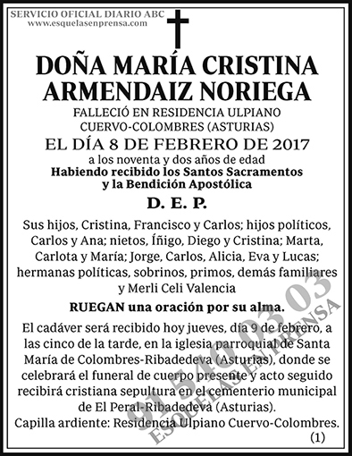 María Cristina Armendaiz Noriega